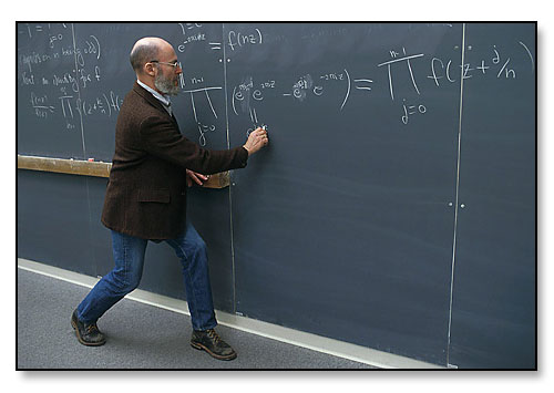 Jonathan Lubin, Professor of Mathematics, teaching Mathematics 156: Number Theory. <br>Brown University, Providence, Rhode Island. March 1991.