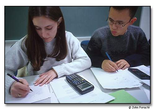 Students in a calculus class/lab. <br>Wheaton College, Norton, Massachusetts. November 1999.