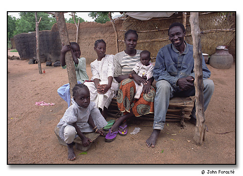 Bimba with his family at their home in Mora. He a local activist and Alex's good friend and colleague.