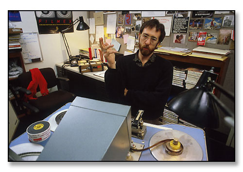 Ross McElwee, Documentary Filmmaker. <br>Photograph made for feature story in the Brown Alumni Magazine.<br>The Carpenter Center for the Visual Arts, Harvard University, Boston, Massachusetts. March 1986.