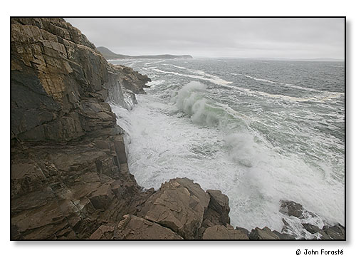 Heavy surf off Otter Cliff. Acadia National Park, Maine. October 2005.