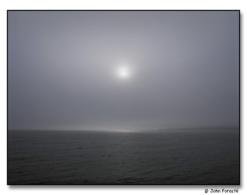 Fog, sun and water off Sachuest Point Wildlife Refuge, Middletown, Rhode Island