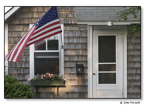 House & flag. Wickford, Rhode Island. July 2006.